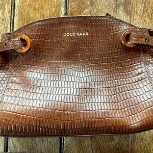 Cole Haan Brown Crocodile Small Crossbody Bag
